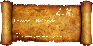 Lovassy Melinda névjegykártya
